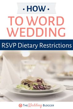 the cover of how to word wedding rsvp dietary restrictions, with an image of a salad on a plate