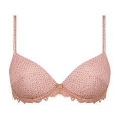 Padded bra ANTIGEL Pétille en Glam Lace, Padded Bra, Padded Bras, Dusty Pink, Stretch Fabric, Thread, Satin, Bra, Fabric