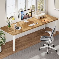 78 Computer Desk, Wood Office Desk Writing Table Tribesigns Desk For 2 People, Double Desk Home Office, Desk For 2, Long Computer Desk, Rustic Office Desk, Double Desk, Wood Office Desk, Sleek Desk, Curved Table