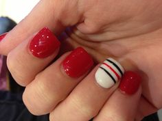 Hockey Nails, 2014 Nails, Sports Nails, Nail Art Designs Images, French Manicures, Artsy Ideas, Top Nails, Pretty Nail Designs, Striped Nails