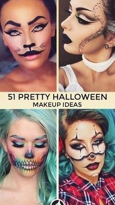 Maquillage Halloween Simple, Beautiful Halloween Makeup, Makeup Clown, Creative Halloween Makeup, Halloween Make-up Looks, Halloweenský Makeup, Cute Halloween Makeup, Beautiful Halloween, Halloween Makeup Ideas