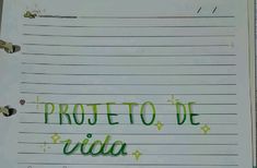 a piece of paper with writing on it that says protect to de vida written in green ink