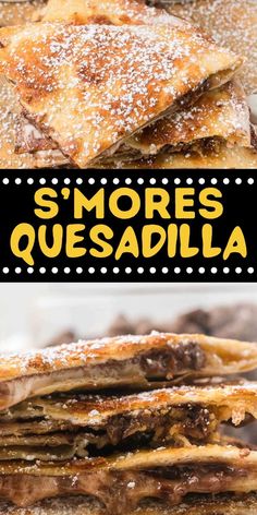 there are several different types of quesadillas stacked on top of each other