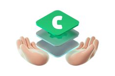 two hands are holding three different green and white square objects with the letter c on them