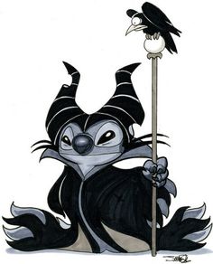 an image of a cartoon character holding a pole with a bird on it's head