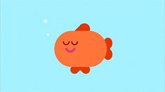 an orange fish with its eyes closed floating in the air, smiling and looking at the camera