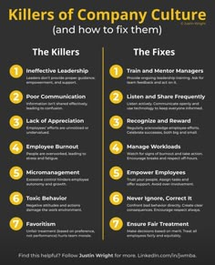 the five types of killers to fix your company's culture and how to fix them