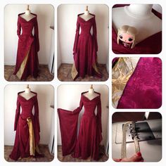 Cersei Lannister Dress, Lannister Dress, Cersei Lannister Costume, Cersei Lannister Cosplay, Game Of Thrones Dress, Game Of Thrones Costumes, Elven Dress, Cersei Lannister, Costume Patterns