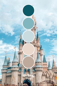 Disneyland Castle Colour Palette by Lilybug Graphic Design at www.lilybugdesign.co.nz and on Etsy. Free prints, SVG's, colour palettes and activities! Graphic Design Services as well. Check out our Etsy store! Disney Castle Color Palette, Best Colour Palettes, Disney Colors Palette, Castle Color Pallete, Color Palette For Design, Disneyland Color Palette, Disney Interior Design, Colorpallete Inspiration, Color Pallate Ideas