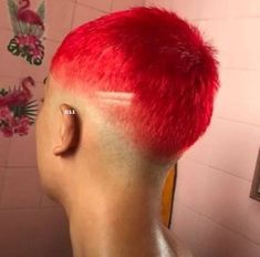 Waves Hairstyle, Red Hair Men, Dyed Hair Men, Hairstyle Men, Behind Ear Tattoo, Dyed Hair, Hair Inspo