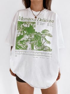 Monstera Plant Lady Tee Oversized Graphic Tee, Monstera Plant, Plant Lover Gift, Selling Clothes, Tee Outfit, Plant Lady, Phoenix Az, Plant Lover, Oversized Shirt