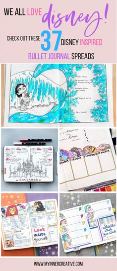 37 Imagination Inspiring Disney Bullet Journal Spreads | My Inner Creative #discoverbulletjournal #bulletjournaladdict #bulletjournaling #bujo #bulletjournal #bulletjournalspread #bujoinspiration #planwithme #bulletjournalcollection #bujobeauty #bulletjournal #bulletjournalcommunity #disney #disneyland #disneygram #disneyworld #disneyparks #instadisney #waltdisneyworld #disneylove #disneymagic #waltdisney #disneyprincess #mickeymouse Disney Bullet Journal, Disney Amor, Scrapbook Disney, Habit Tracker Bullet Journal, Bullet Journal Quotes