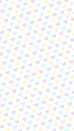 colorful hearts pattern on white background