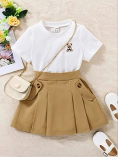 Shein Kids, Cute Dress Outfits, Casual Preppy Outfits, Casual Day Outfits, Quick Outfits, Cute Preppy Outfits, Fashionista Clothes, Easy Trendy Outfits, Tween Outfits