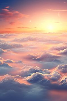 Beautiful cloudscape and sunset over fluffy clouds, vibrant and colorful wallpaper of heaven stock image Fantasy Clouds, Drawing Dreams, Orange Clouds, Angel Clouds, Switch Board, Clouds Aesthetic, Sunset Clouds, Fluffy Clouds