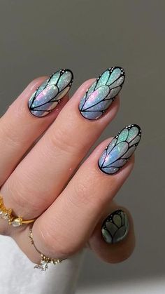 Butterfly Nail Designs, May Nails, Butterfly Nails, Nail Designs Tutorial, Butterfly Nail Art, Nail Polish Art, Nail Art Inspo, Nail Art Designs Videos, Butterfly Nail