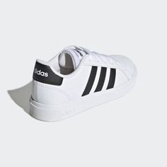 adidas Grand Court 2.0 Shoes - White | Free Shipping with adiClub | adidas US Adidas Court, Adidas Grand Court, Kid Lifestyle, Shoes White, Adidas Online, Sleek Look, Lace Up Shoes, Adidas Shoes, Recycled Materials