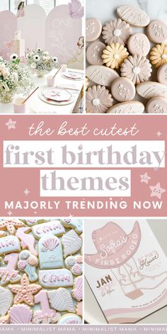 Planning your baby girl's 1st birthday and on the hunt for cute baby first birthday themes? I'm a professional parties writer and *these* are my fav 1st birthday themes girl edition in 2024 - including tons of super cute tips and 1 year birthday party ideas! Celebrating first birthdays is something so precious - and I truly hope these first birthday party themes inspire you! (Pin to your 1st birthday girl party ideas board!) 1st Birthday Girl Party Ideas, Modern First Birthday, One Birthday Theme, 1st Birthday Themes Girl, Birthday Themes For Girls, 1 Year Birthday Party Ideas, Princess First Birthday, Baby First Birthday Themes, Onederland Birthday Party