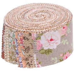 a roll of fabric with flowers on it