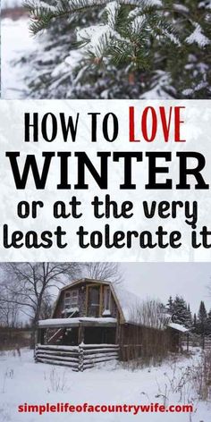 two pictures with the words how to love winter or at the very least tolerate it