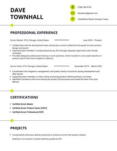 Scrum Master Resume Template Visme Scrum Master, Professional Resume Template, Resume Template Professional, Professional Resume, Support Team