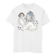 Give your Star Wars fan a cool new look with this Princess Leia and R2-D2 doodle boys' graphic tee. Give your Star Wars fan a cool new look with this Princess Leia and R2-D2 doodle boys' graphic tee. Crewneck Short sleevesFABRIC & CARE Cotton Machine wash Imported Size: Small. Color: White. Gender: male. Age Group: kids. Star Wars Princess Leia, Star Wars Princess, R2 D2, Boys Graphic Tee, Princess Leia, New Look, Graphic Tee, Age Group, Star Wars