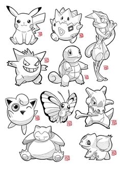 the different types of pokemons are shown in this drawing lesson, which shows how to draw