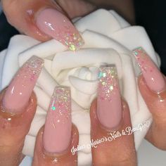 💎 💎 💎 #nails #nails💅 #longnails #crystalpixie #squarenails #whitenails #sparklynails #silvernails #blingnails #shinynails #nailsgirly… Iridescent Nails Coffin, Classy Wedding Nails Design, Glitter Tip Nails Acrylic, Pink Snd White Acrylic Nails, Iridescent Nails Glitter, Nails For Anniversary, Pink And Sparkle Nails, Baby Pink Glitter Nails, Nail Designs Glitter Ombre