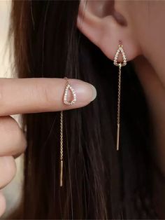 Women's Earrings Fashion Outdoor Geometry Earring 2024 - Rs.599 Unique Gold Jewelry, Unique Gold Jewelry Designs, Gold Jewelry Designs, Threader Earrings Gold, Gold Earrings Models, Modern Gold Jewelry, Cheap Earrings, Fancy Jewellery, Gold Earrings Designs