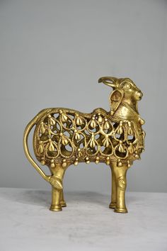 Brass Nandi Jali Statue 2.1Kg Nandi Bull, Brass Statues, Lord Shiva, Worship, Decorative Items, Brass, Statue