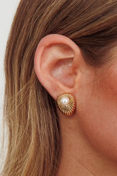 Anika Stud Pearl Earrings Gold by Selfie Leslie Stud Pearl Earrings, Cowboy Chic, Pearl Earrings Gold, Vegan Leather Handbag, Gold Pearl Earrings, Jewelry Style, Pearl Stud Earrings, Earrings Gold, Formal Event