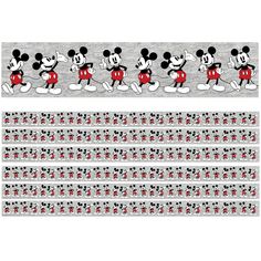 the mickey mouse and minnie mouse pattern is shown in red, white, and black