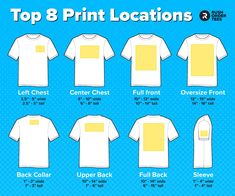 Shirt Decal Placement Guide, Logo Placement Guide, Tshirt Printing Business, T Shirt Logo Design, Logo Placement, Shirt Logo Design, Tshirt Business, Cricut Projects Beginner, Shirt Print Design