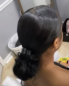 Diy Hairstyle, Black Ponytail Hairstyles, Protective Hairstyles Braids, Bun Hairstyle, Slick Hairstyles, Sleek Ponytail