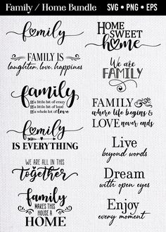 family / home bundle svg files