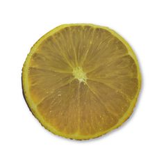 an orange cut in half on a white background