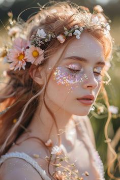 Floral Fairy Costume, Adult Fairy Costume Ideas, Pink Ethereal Makeup, Fairy Witch Makeup, Fairy Dress Up, Cute Foto Ideas, Whimsical Makeup Fairies, Fairy Garden Makeup, Fairy Make Up Ideas