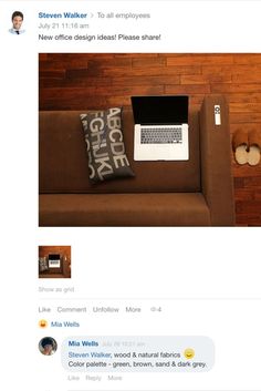 an image of a couch with a laptop on it