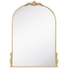 an ornate gold framed mirror on a white background