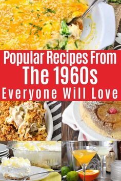 the cover of popular recipes from the 1960s's everyone will love, with pictures of different dishes