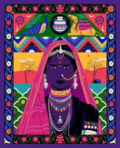 Diversity on Behance Indian Illustration, Truck Art, Folk Art Painting, Indian Art, Character Illustration, Art Inspo, Art Reference, Poster Art, Illustration Design