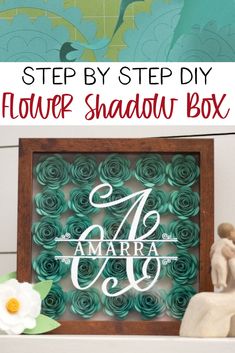 the step by step diy flower shadow box is made with rolled paper and glue