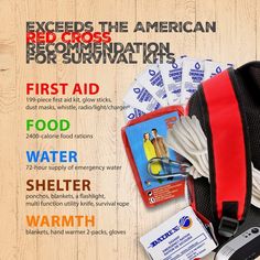 #ad Bug Out Bag Survival Kit Emergency Backpack Prepper Supplies First Aid Food Gear Emergency Backpack, Emergency Rations, Outdoor Survival Gear, Emergency Water, Dust Masks, Survival Supplies, American Red Cross, Bug Out Bag