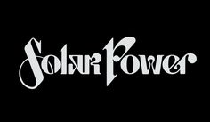 the logo for solar power, which is written in black and white on a dark background