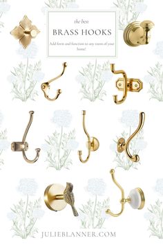 the brass hooks are all different sizes and colors