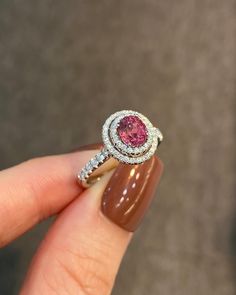 Follow @desireegems for special offer Main stone : Pink Spinel 0.91ct Treatment : None Side stone : 56 pieces Diamonds 0.44ct Metal : 18K White Gold Ring size : HK 13 | US 5.75 (Free Resizing) Pls DM for more info😊 . . . #spinel #pinkspinel #spinelring #pinkgems #tourmaline #gems #gemstone #fashion #jewellery #jewelry #ring #earrings #jewelrydesigner #highjewellery #highjewelry #finejewellery #finejewelry #jewelrydesign #finegems #finegemstones #luxury #luxurylifestyle #tanzanite #indicolit... Spinel Rings, Everyday Jewellery, Spinel Ring, Pink Spinel, White Gold Ring, Jewelry Ring, Fashion Jewellery, Everyday Jewelry, High Jewelry