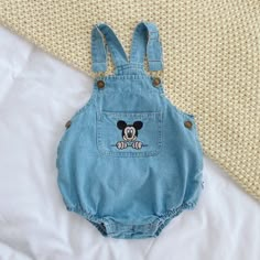 95% Organic Cotton and 5% Polyester: Eco-friendly, breathable and Hypoallergenic material. Care: Machine wash on low or delicate. Dry on gentle or low. Perfect Gift for birthdays, holidays, or just to make any day special for the little one in your life. Overall Romper, Denim Baby, Denim Embroidery, Disney Outfit, Toddler Romper, Boys Denim, Denim Romper, Baby Outfits Newborn