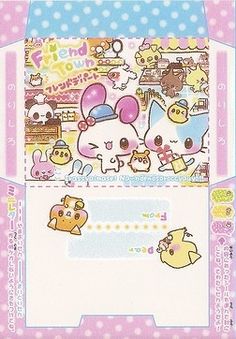 an envelope with hello kitty and other cartoon characters