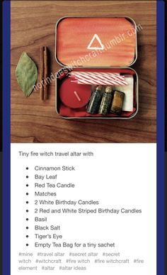 Altoids Tin Crafts, Pocket Altar, Wicca Recipes, Travel Altar, Witchcraft Altar, Pagan Crafts