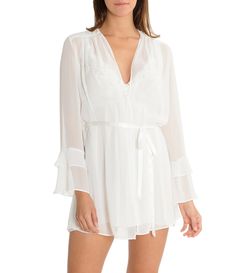 Shop for In Bloom by Jonquil Laura Chiffon Short Wrap Robe at Dillard's. Visit Dillard's to find clothing, accessories, shoes, cosmetics & more. The Style of Your Life. Bridal Sleepwear, In Bloom By Jonquil, Bridal Bachelorette Party, Chiffon Shorts, Korean Fashion Casual, Lace Babydoll, Chiffon Long Sleeve, Chiffon Ruffle, Bridal Robes